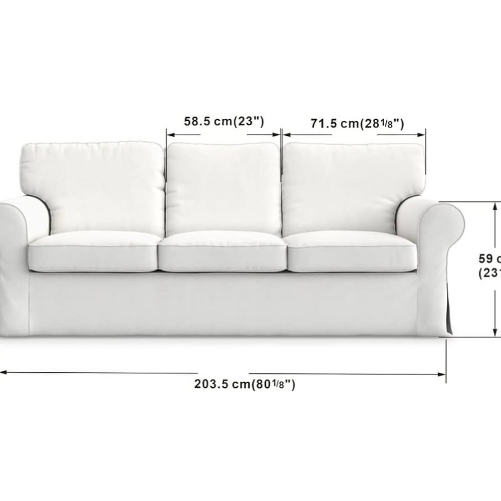 White cotton slipcover for Extorp Sofa- body only not for cushions - Picture 3 of 7